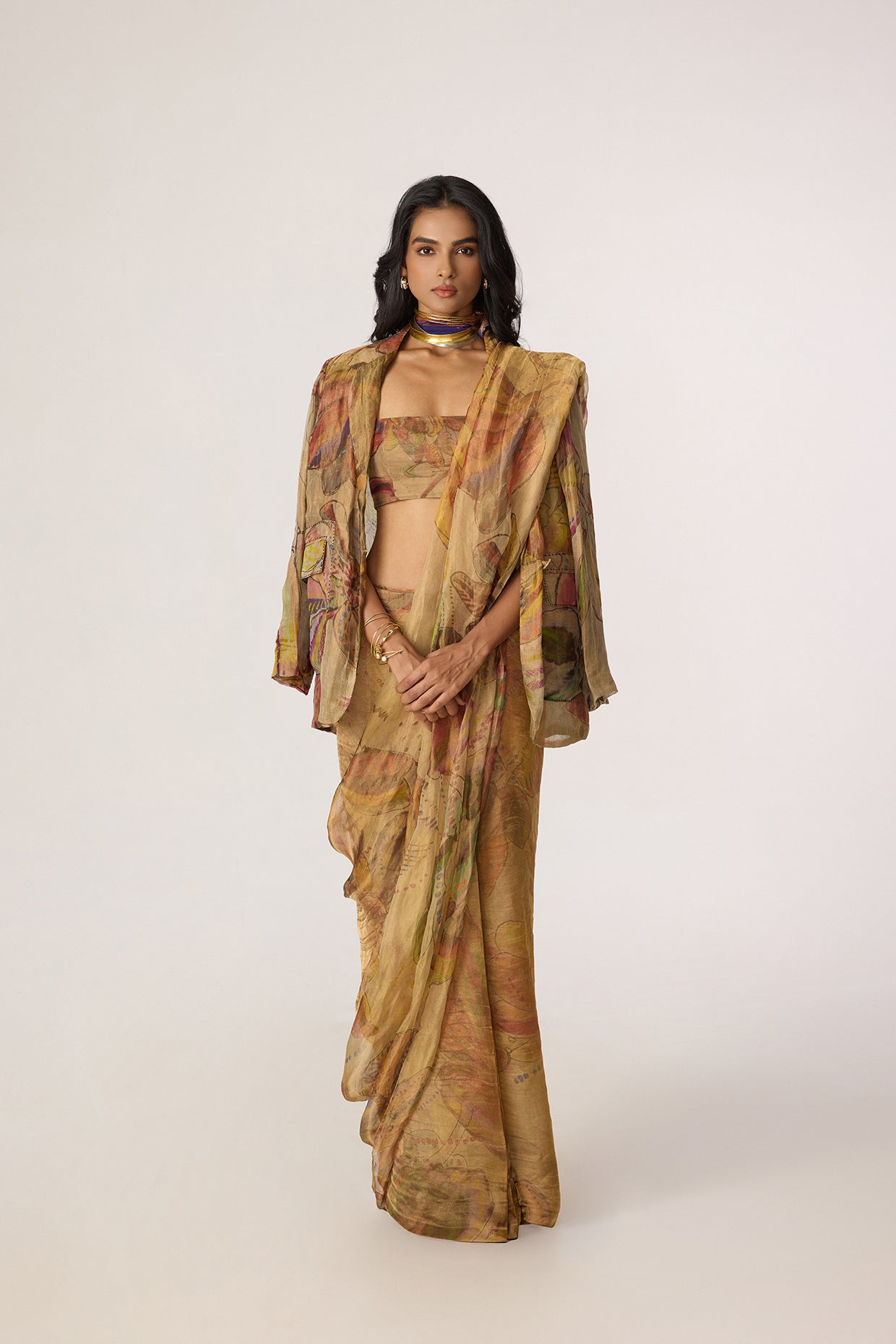 Micah Blazer, Agatha Sari & Malaika Blouse (Set)- Saaksha kinni