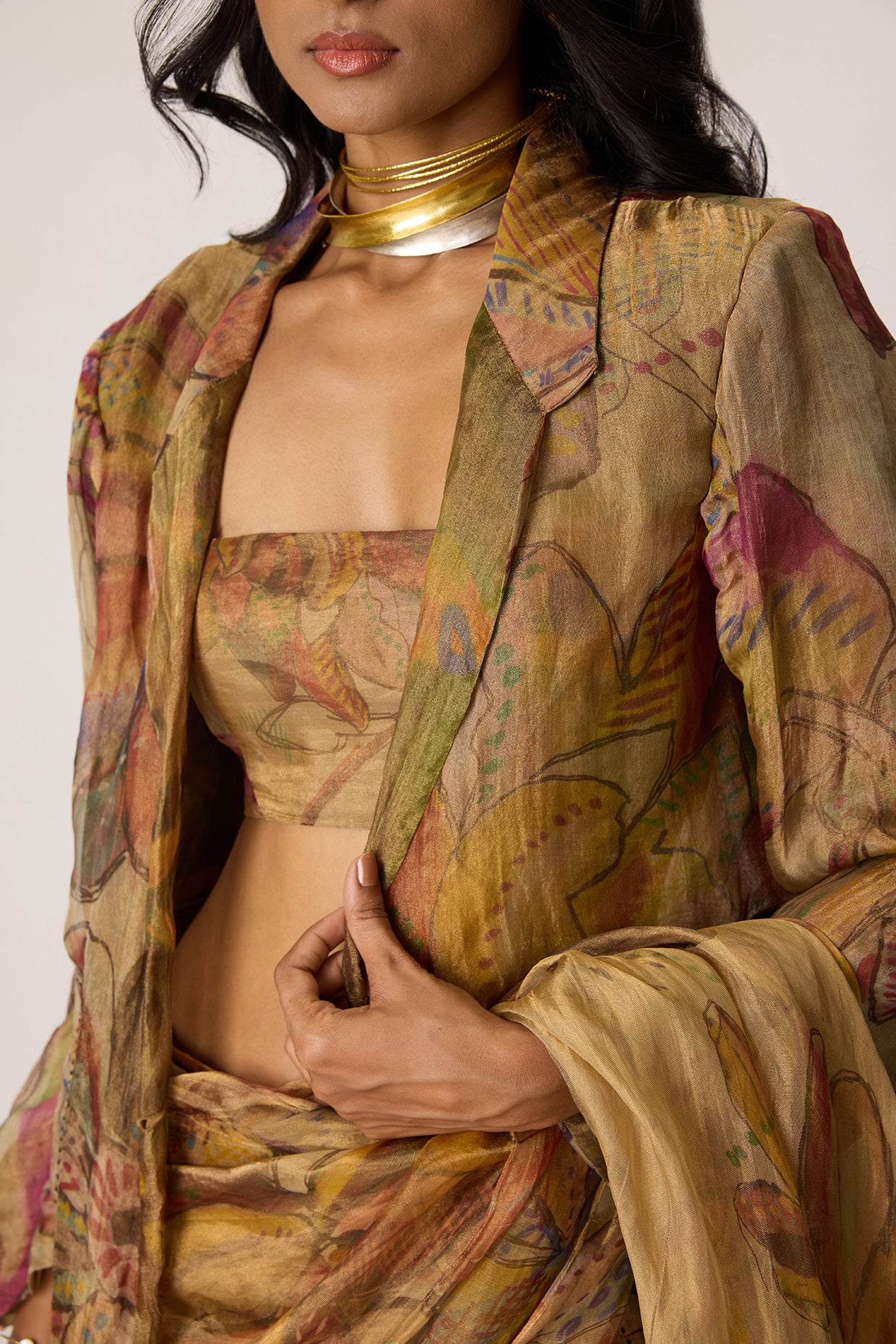Micah Blazer, Agatha Sari & Malaika Blouse (Set)- Saaksha kinni