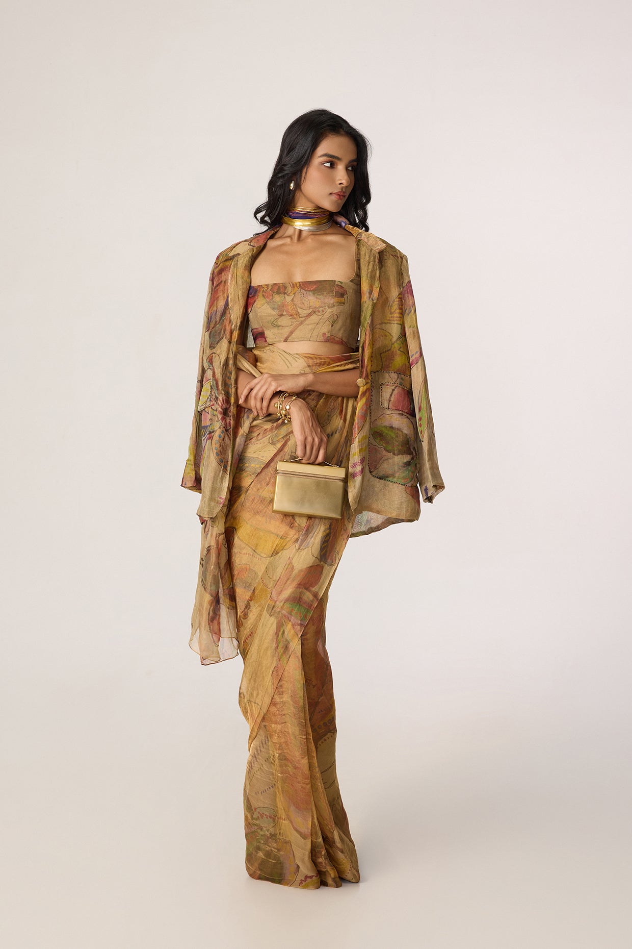 Micah Blazer, Agatha Sari & Malaika Blouse (Set)- Saaksha kinni