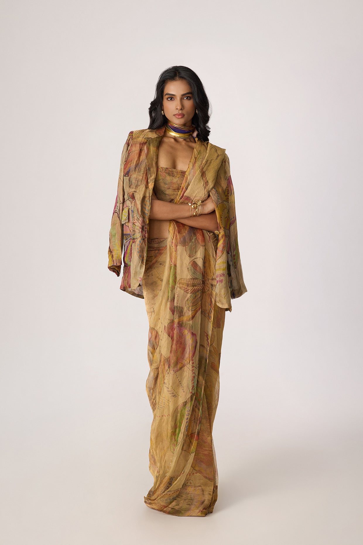 Micah Blazer, Agatha Sari & Malaika Blouse (Set)- Saaksha kinni