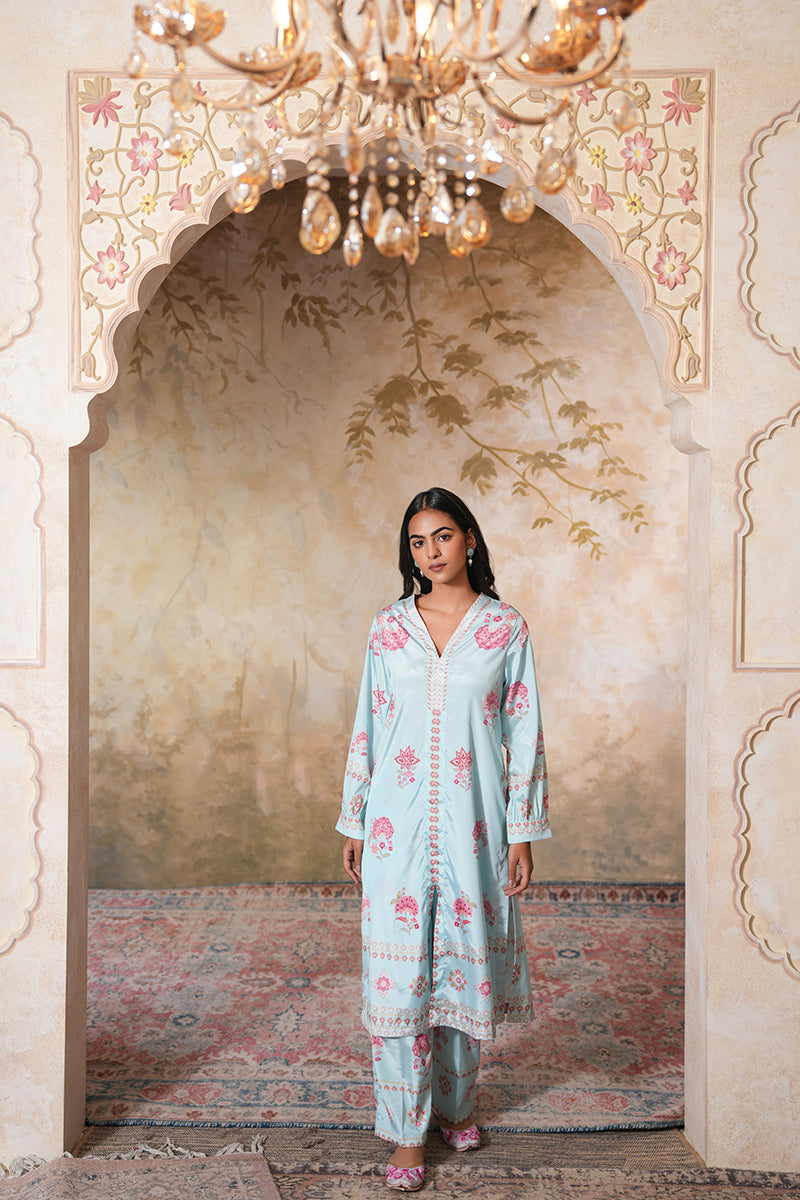 Asmaani Kali Coord Set (Gulabi Savera by Unnati Garg)