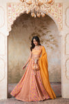 Kesariya Heer Lehenga Set (Gulabi Savera by Unnati Garg)