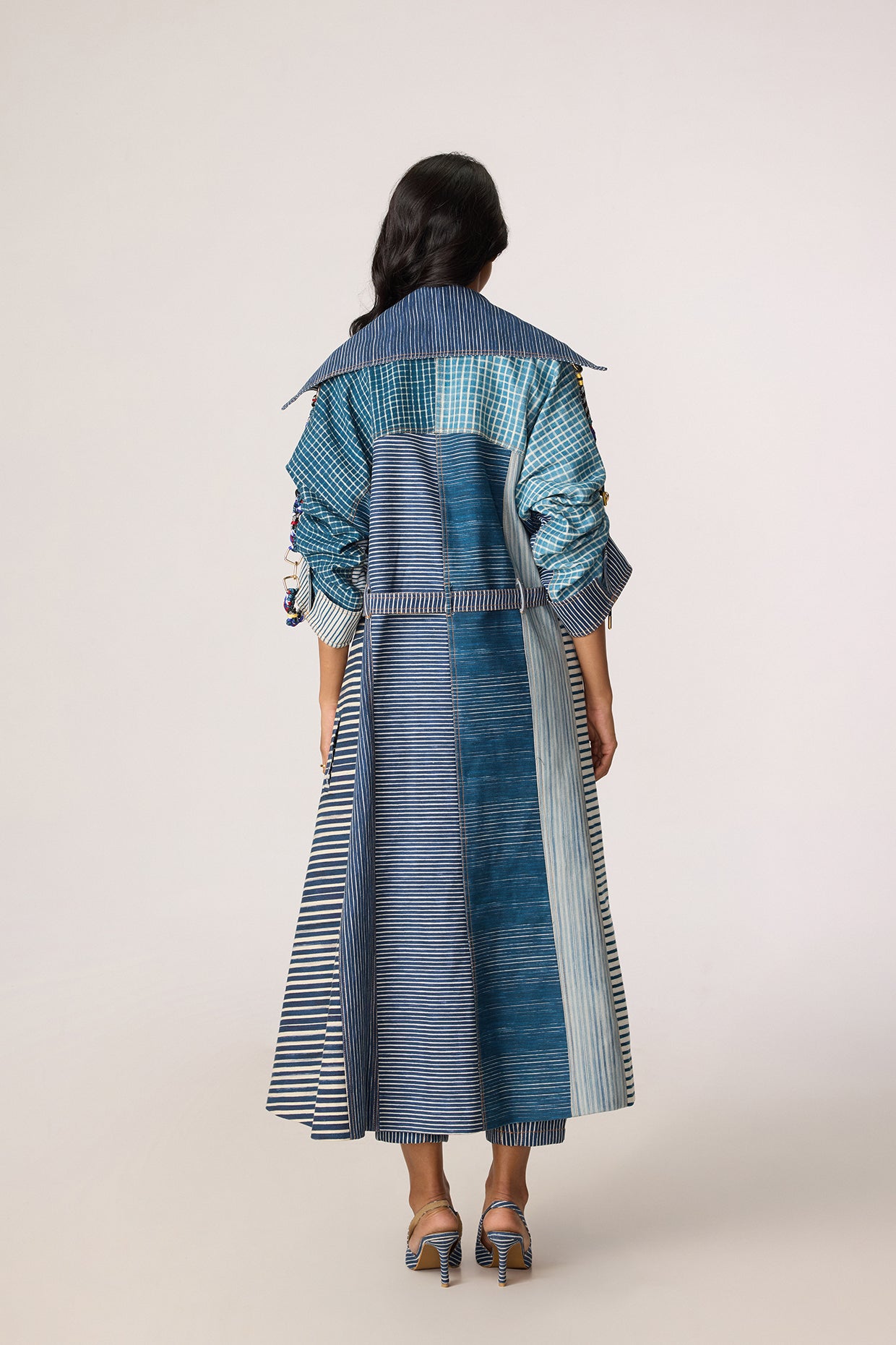 Selah Trench, Joyce Bustier & Jax Jeans (Denim Patchwork Set)- Mati