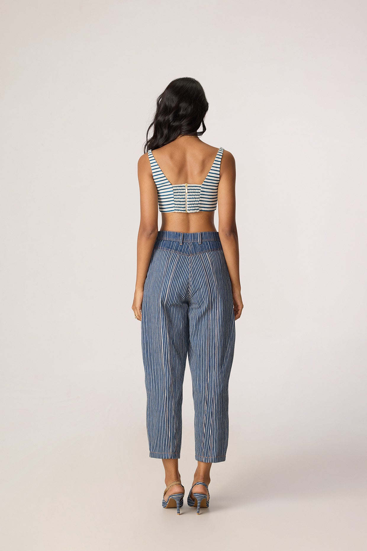 Selah Trench, Joyce Bustier & Jax Jeans (Denim Patchwork Set)- Mati