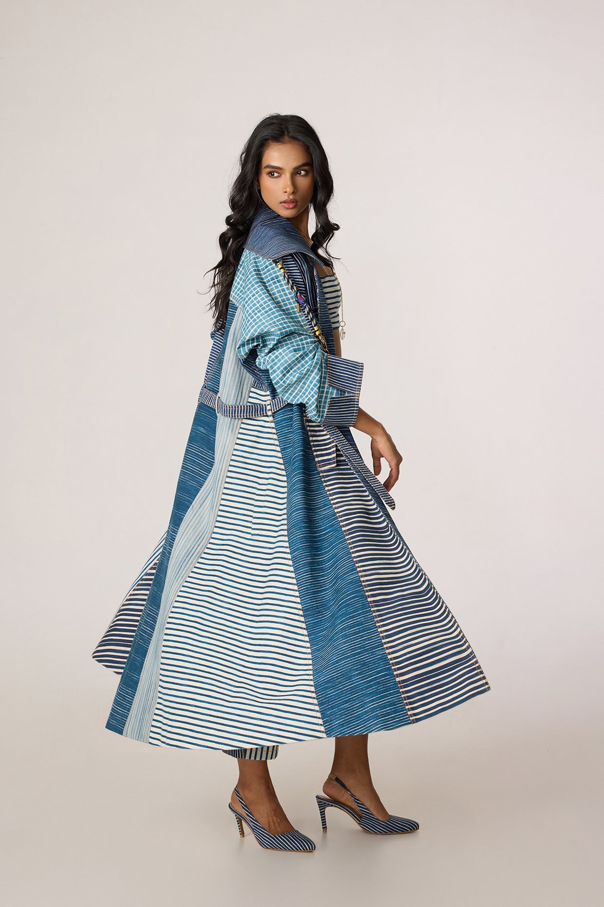 Selah Trench, Joyce Bustier & Jax Jeans (Denim Patchwork Set)- Mati