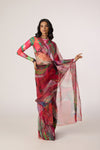 Agatha Pre-Draped Sari & Zavi Blouse (Tropica Floral Set-saaksha kinni