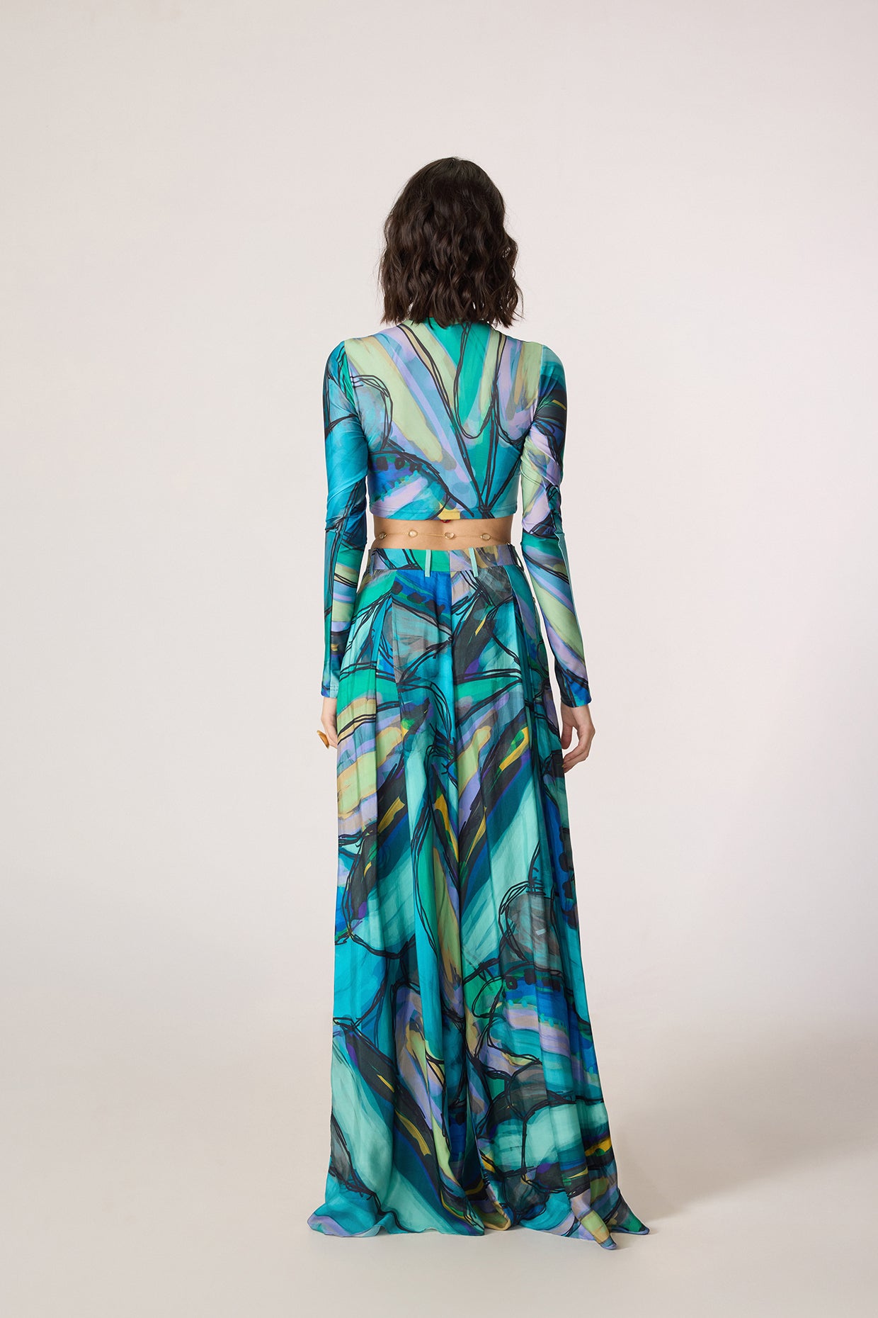 Gigi Blouse & Vellora Palazzo (Tropica Print Set)- Saaksha kinni
