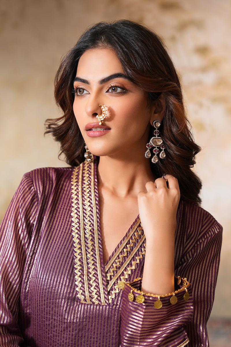 Gauhar Gota Kurta Set (Gulabi Savera by Unnati Garg)