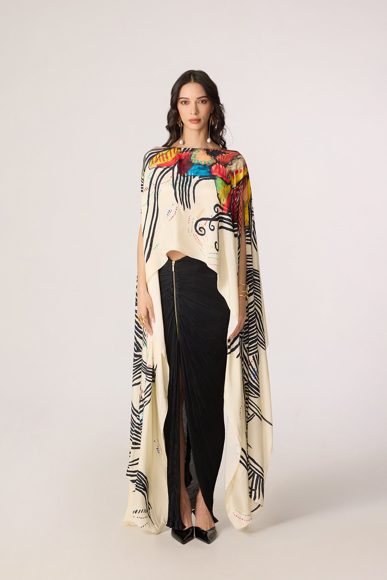 Genesis Cape & Gigi Skirt (The Wing & Pleat Set)- Saaksha Kinni
