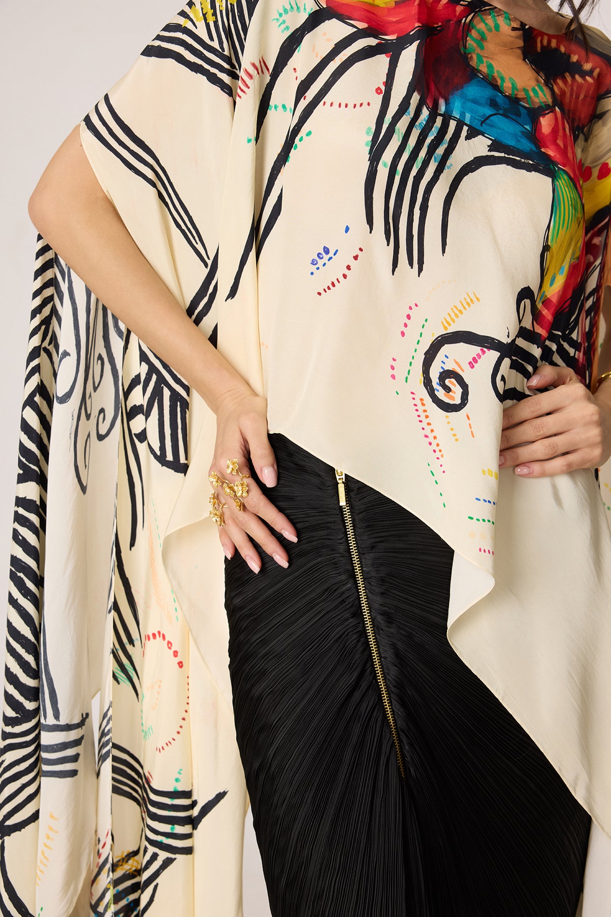 Genesis Cape & Gigi Skirt (The Wing & Pleat Set)- Saaksha Kinni