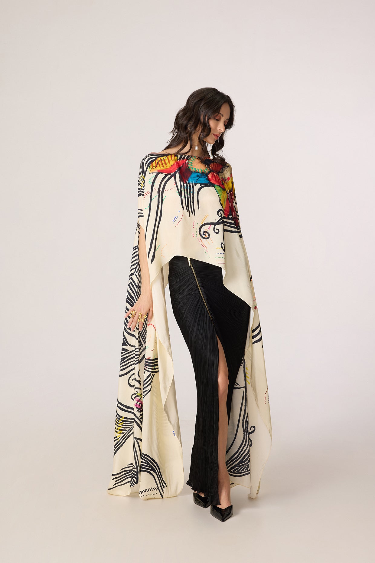 Genesis Cape & Gigi Skirt (The Wing & Pleat Set)- Saaksha Kinni