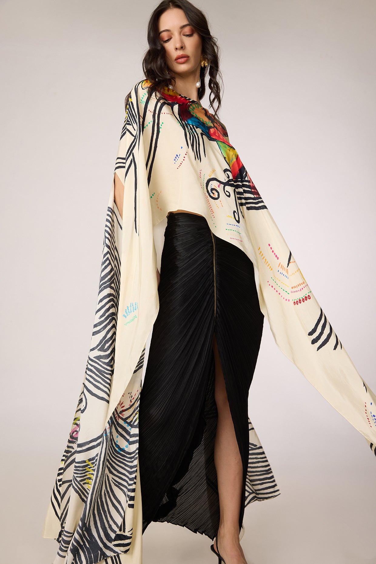 Genesis Cape & Gigi Skirt (The Wing & Pleat Set)- Saaksha Kinni