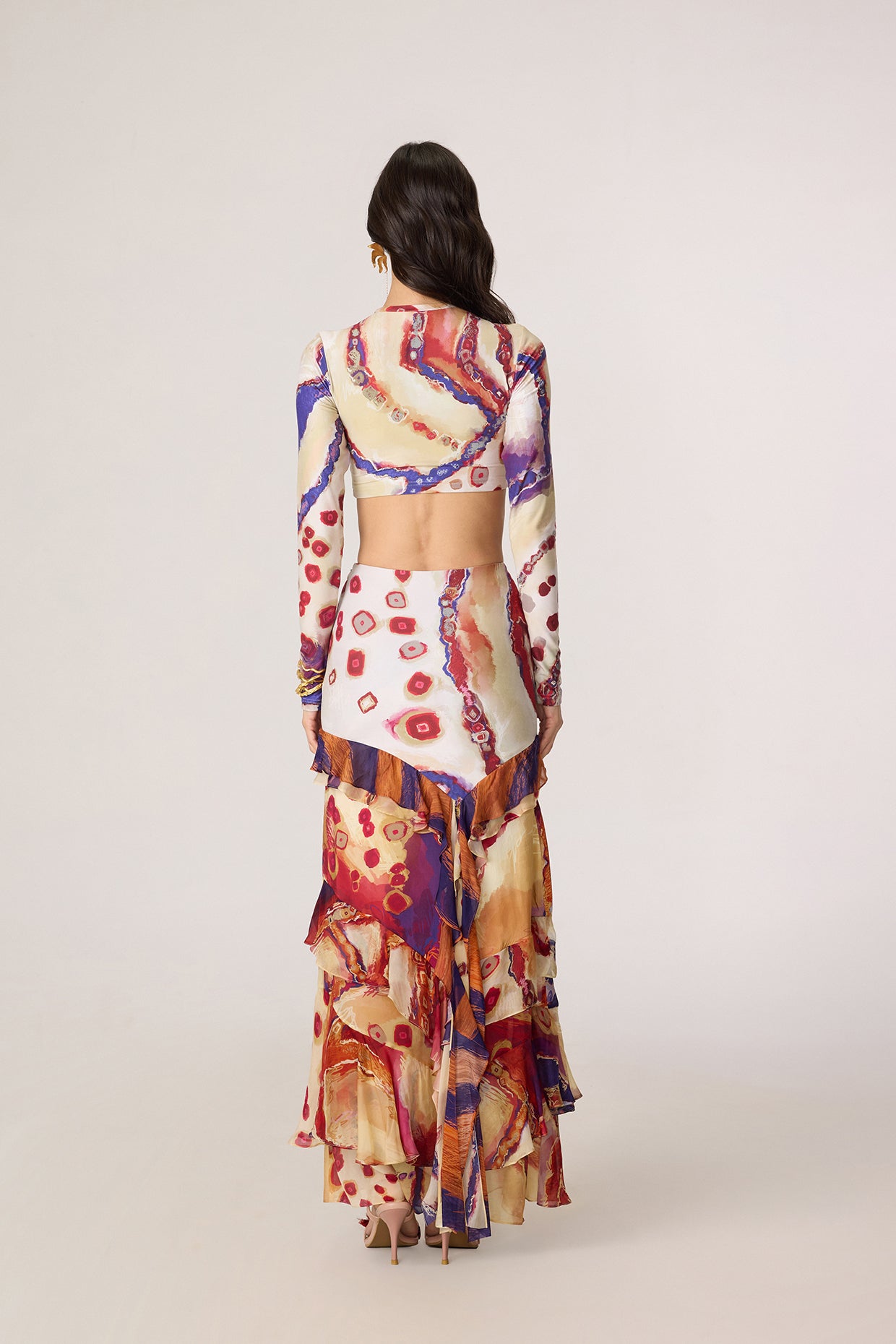 Zavi Blouse & Marieya Skirt (Tribal Lines Set)- saaksha kinni