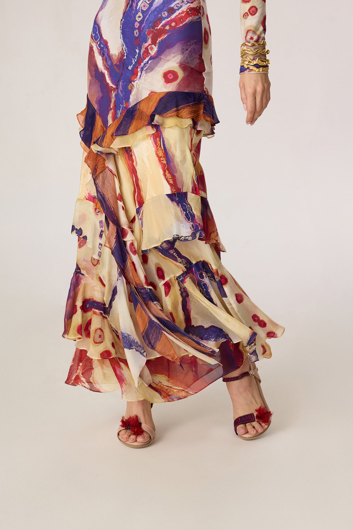 Zavi Blouse & Marieya Skirt (Tribal Lines Set)- saaksha kinni