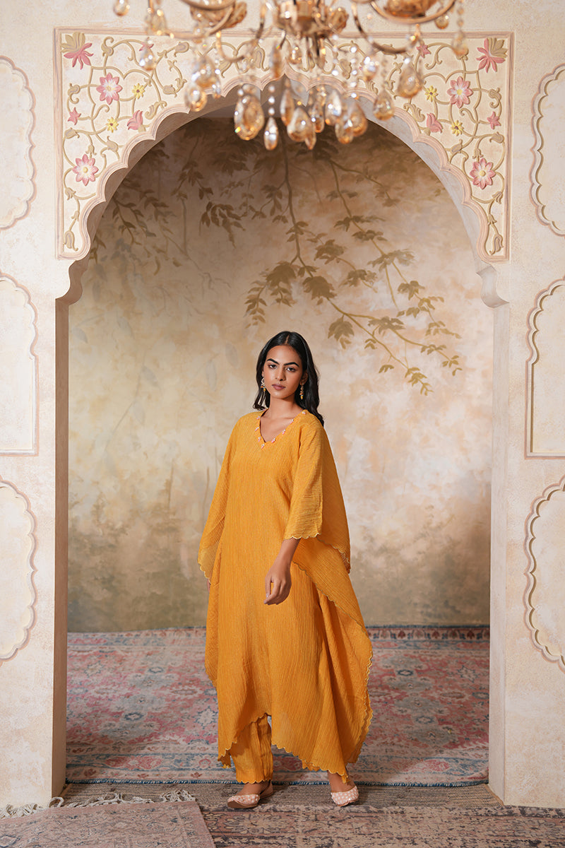 Sunehra Tissue Silk Kaftan Set (Gulabi Savera by Unnati Garg)