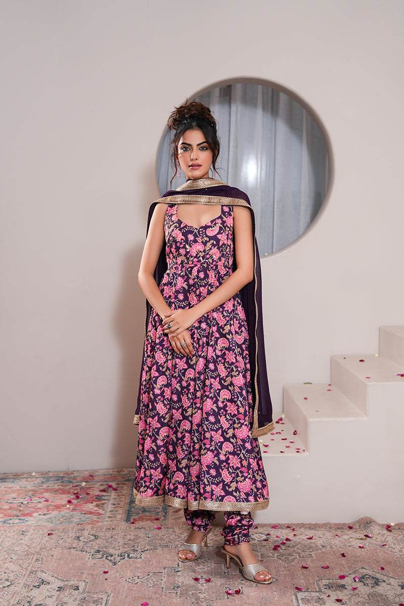 Zinnia Gul Anarkali Set (Gulabi Savera by Unnati Garg)