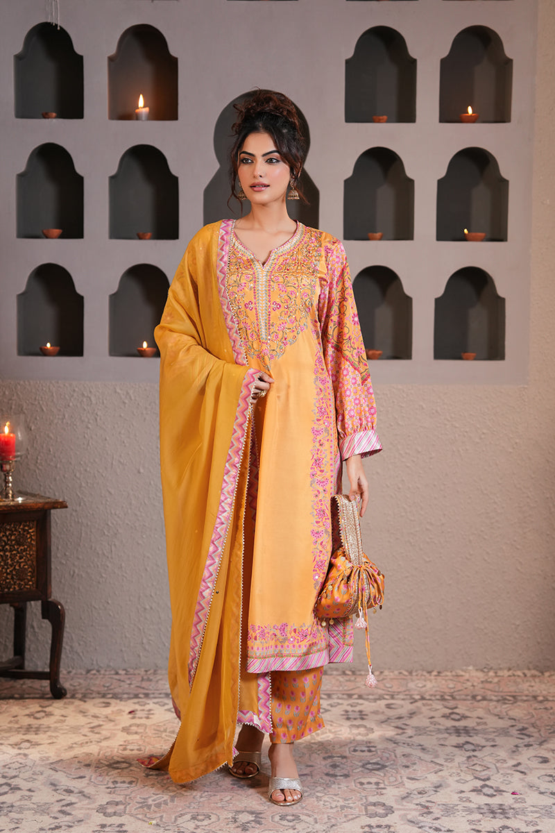 Mehreen Gulabi Kurta Set (Gulabi Savera by Unnati Garg)