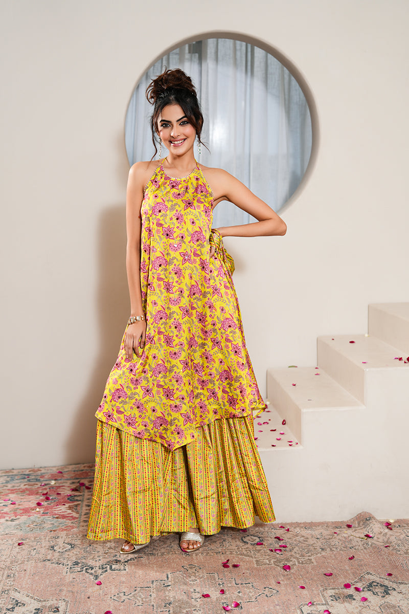 Jasmine Pearl Gharara Set (Gulabi Savera by Unnati Garg)