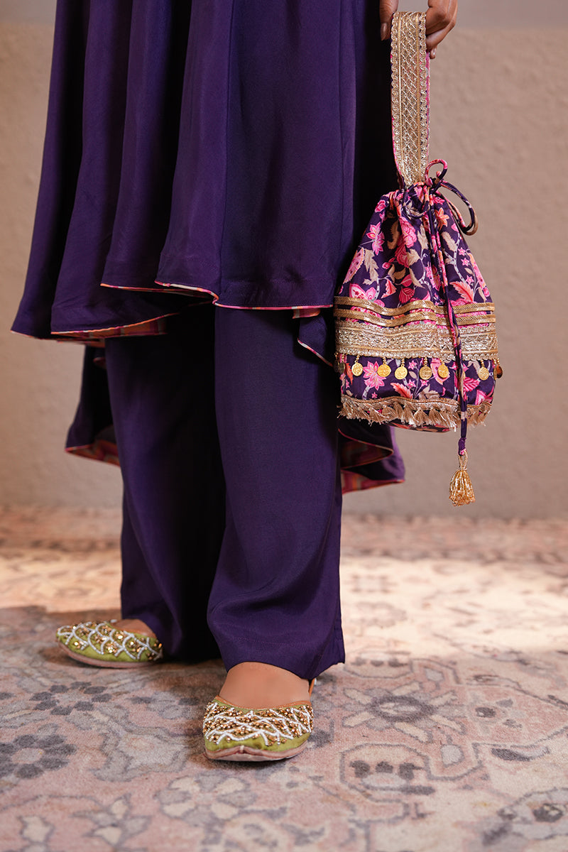 Banafshi Chintz Anarkali Set (Gulabi Savera by Unnati Garg)