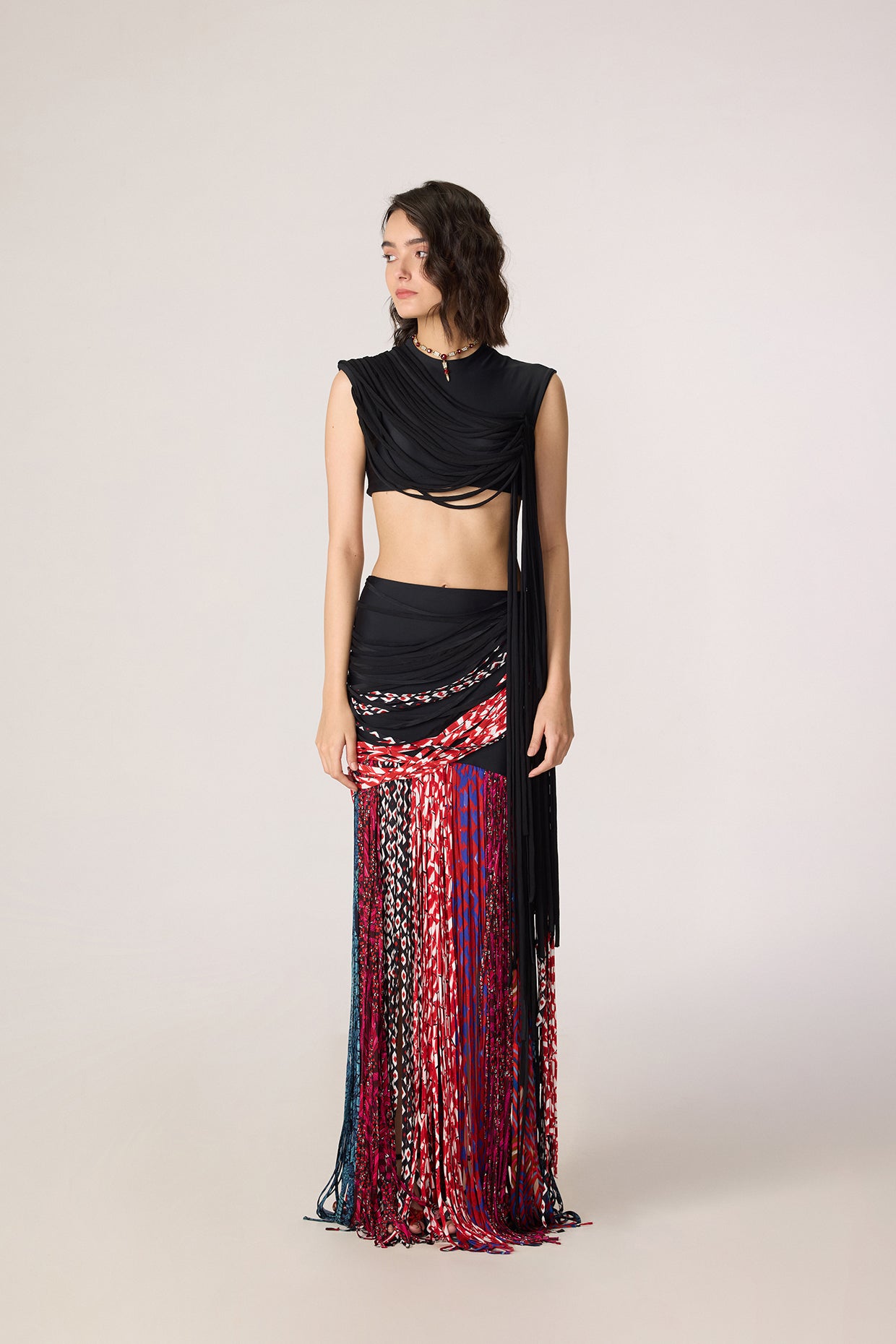 Melia Blouse & Eden Skirt (Tassel Rhythm Set)- Saaksha Kinni