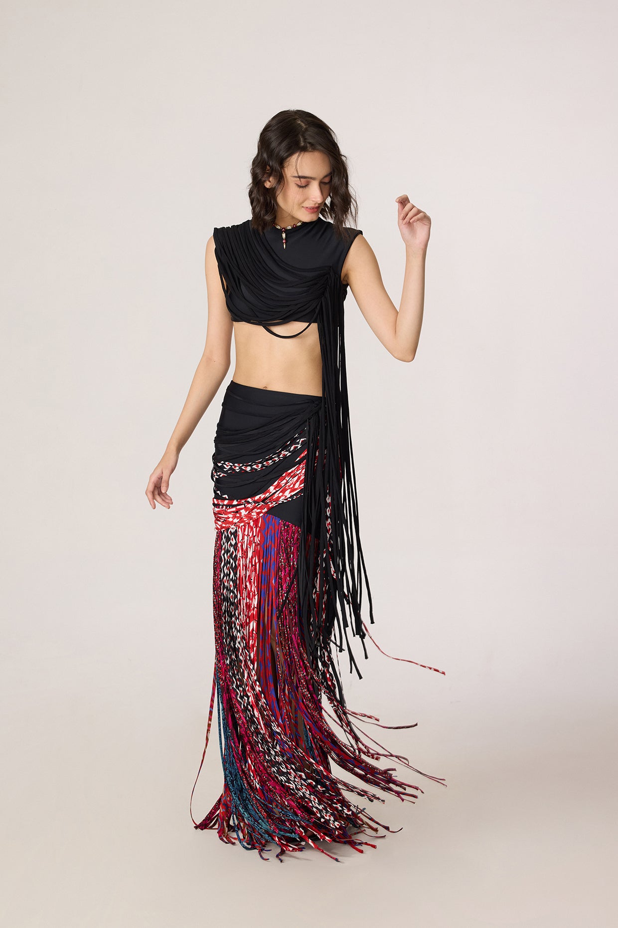 Melia Blouse & Eden Skirt (Tassel Rhythm Set)- Saaksha Kinni