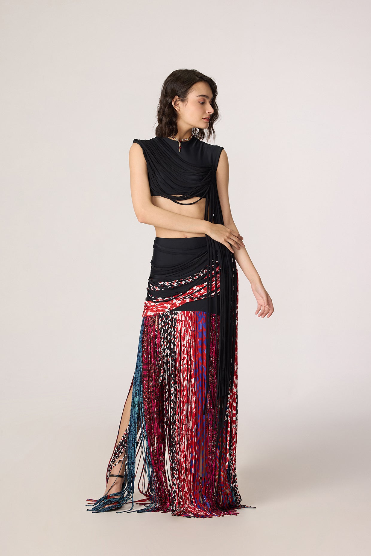Melia Blouse & Eden Skirt (Tassel Rhythm Set)- Saaksha Kinni