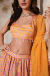 Kesariya Heer Lehenga Set (Gulabi Savera by Unnati Garg)