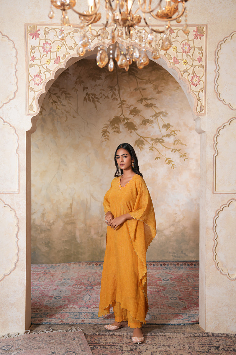 Sunehra Tissue Silk Kaftan Set (Gulabi Savera by Unnati Garg)