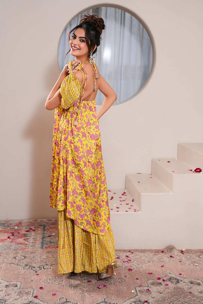 Jasmine Pearl Gharara Set (Gulabi Savera by Unnati Garg)
