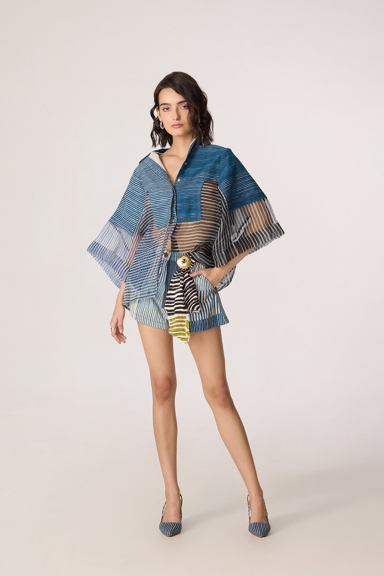 Bellamy Shirt & Emira Shorts (Dual Stripe Set)- Saaksha kinni