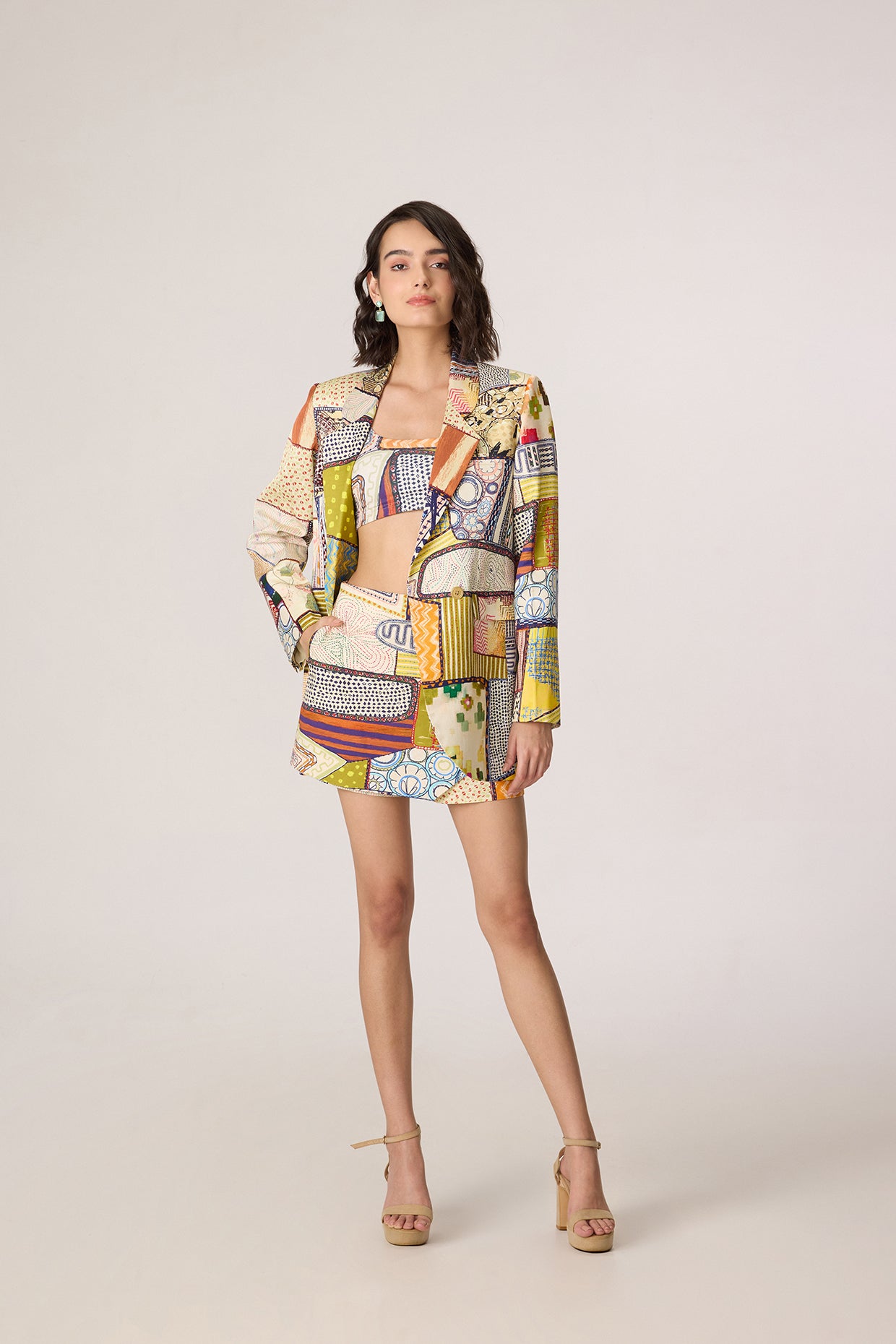 The Fusion Three-Piece Set (Rebekkah Blazer, Juniper Bustier & Cinnora Skort)- Saaksha kinni