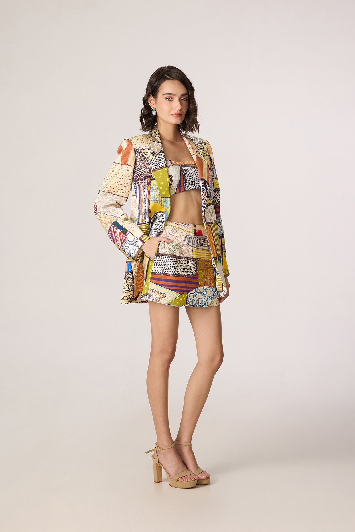 The Fusion Three-Piece Set (Rebekkah Blazer, Juniper Bustier & Cinnora Skort)- Saaksha kinni