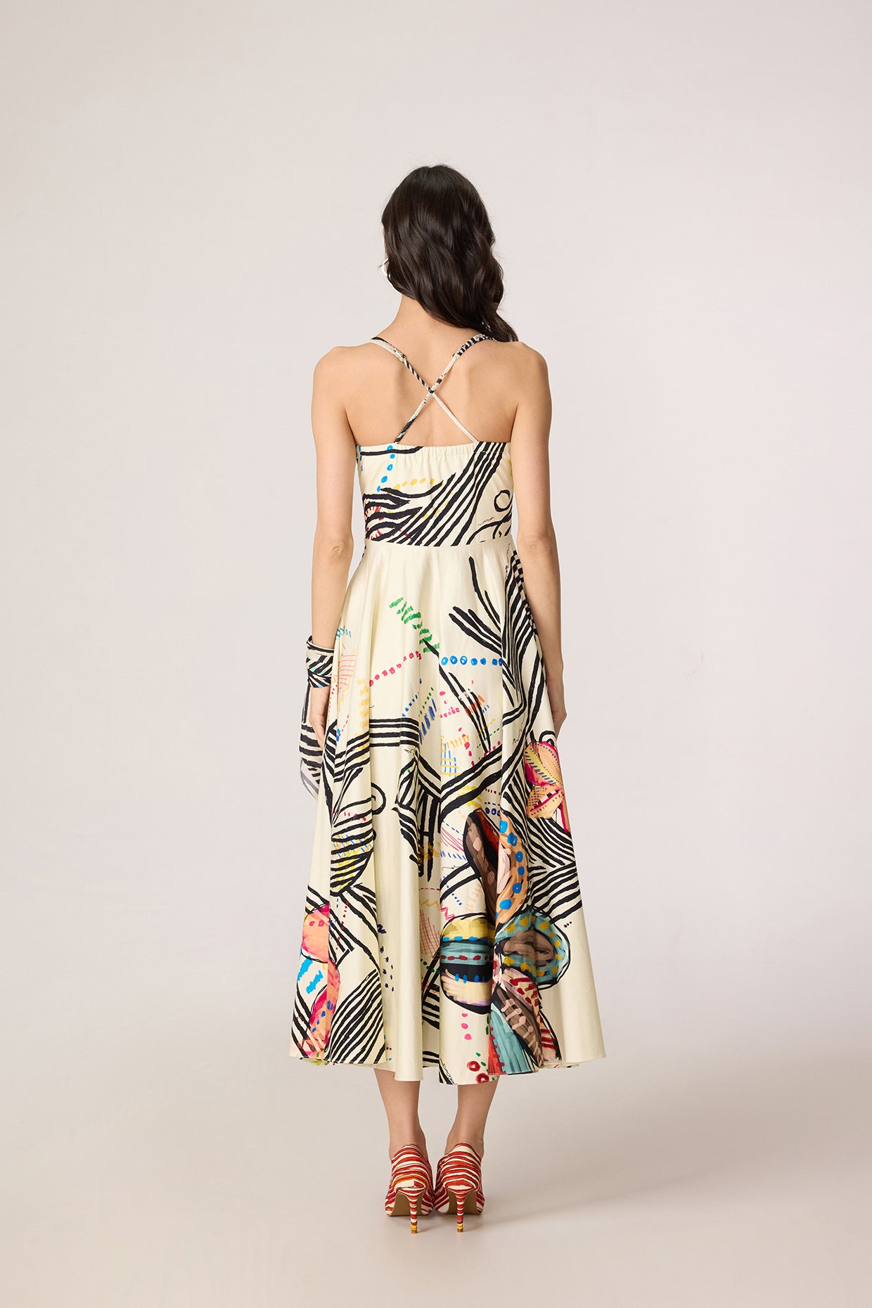 Marilyn Dress - Ivory Swiggle- saaksha kinni