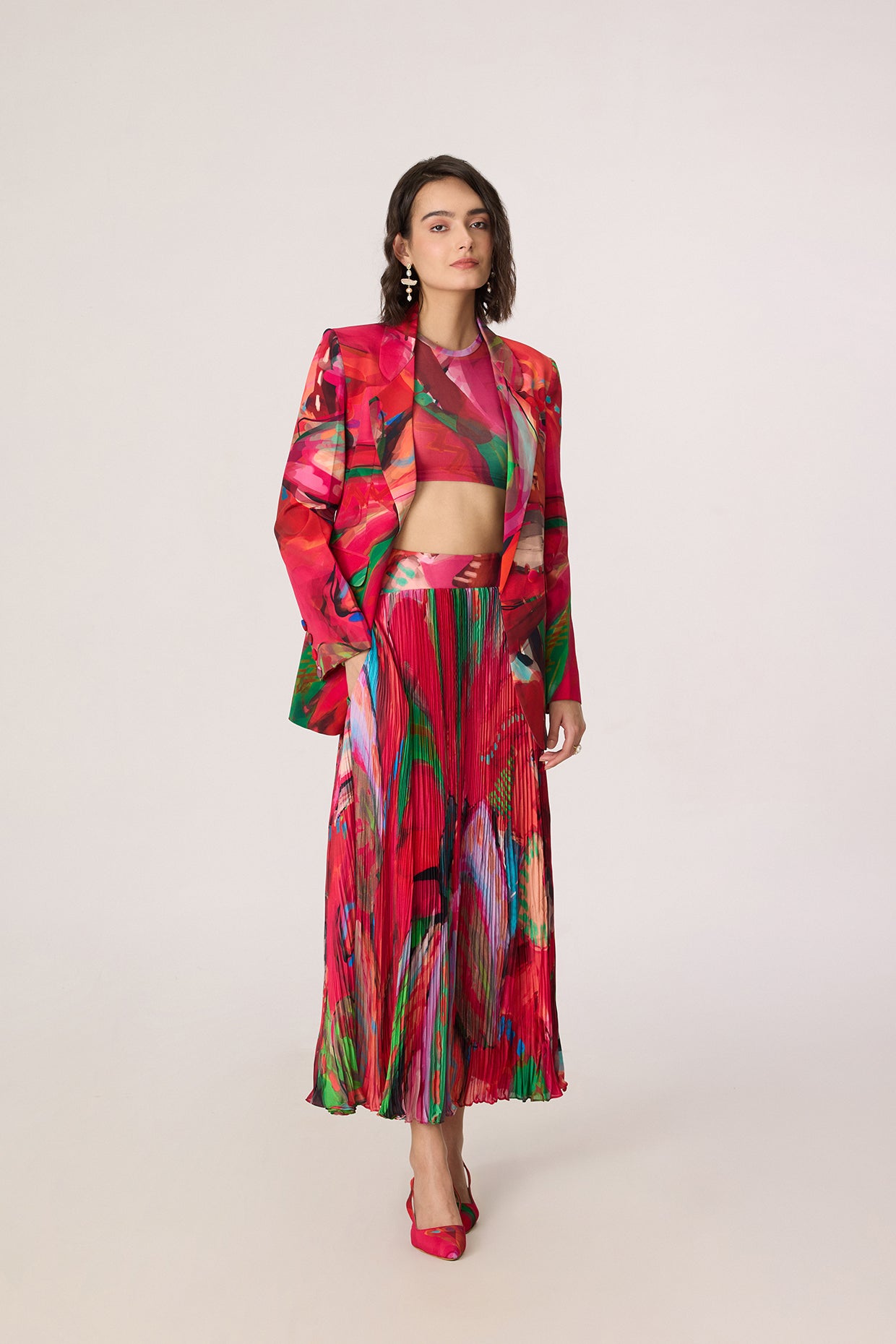 The Tropica Trio (Rebekkah Blazer, Zavi Blouse & Zora Skirt)- Saaksha kinni