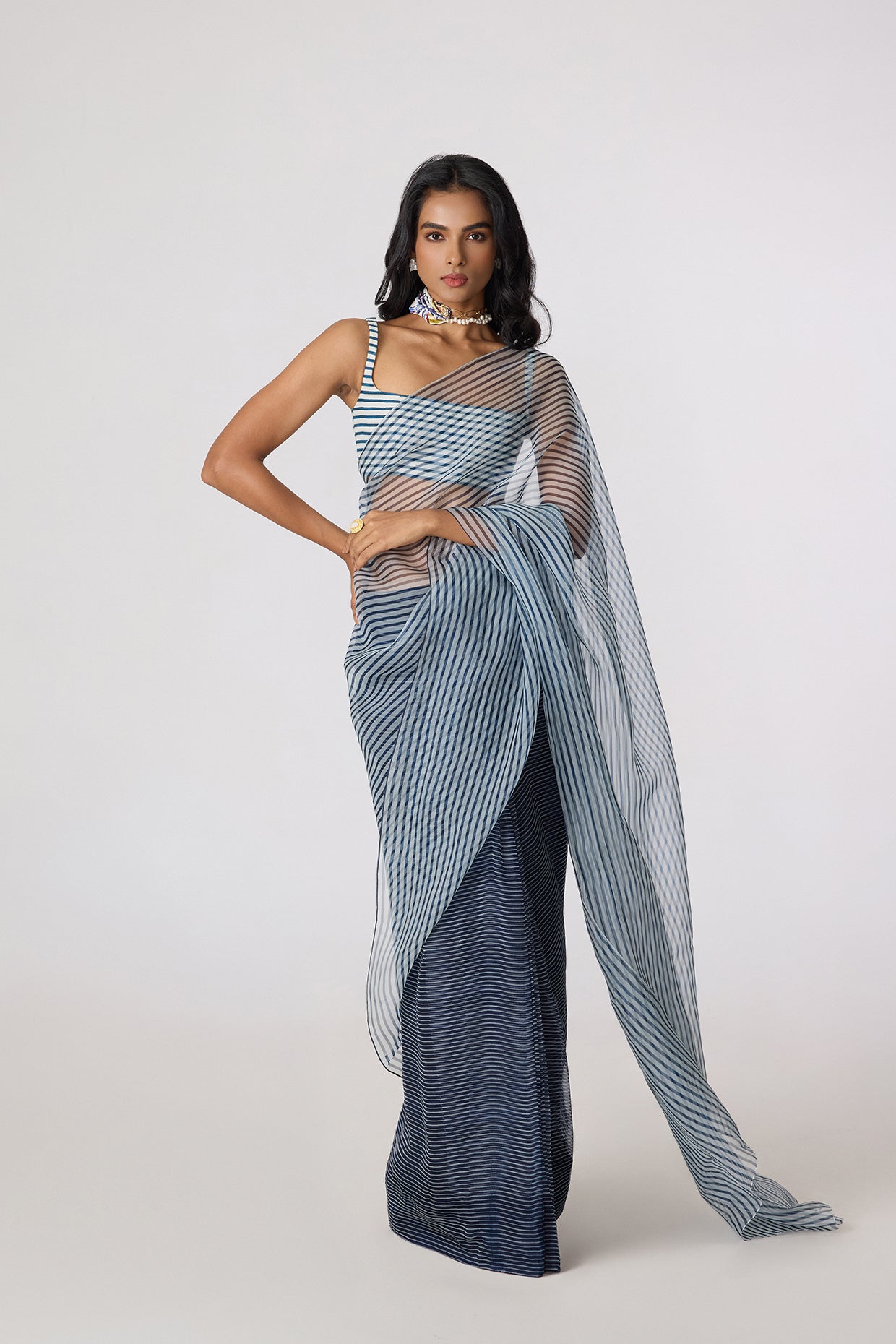 Agatha Sari & Joyce Bustier (Denim Stripe Concept)- saaksha kinni