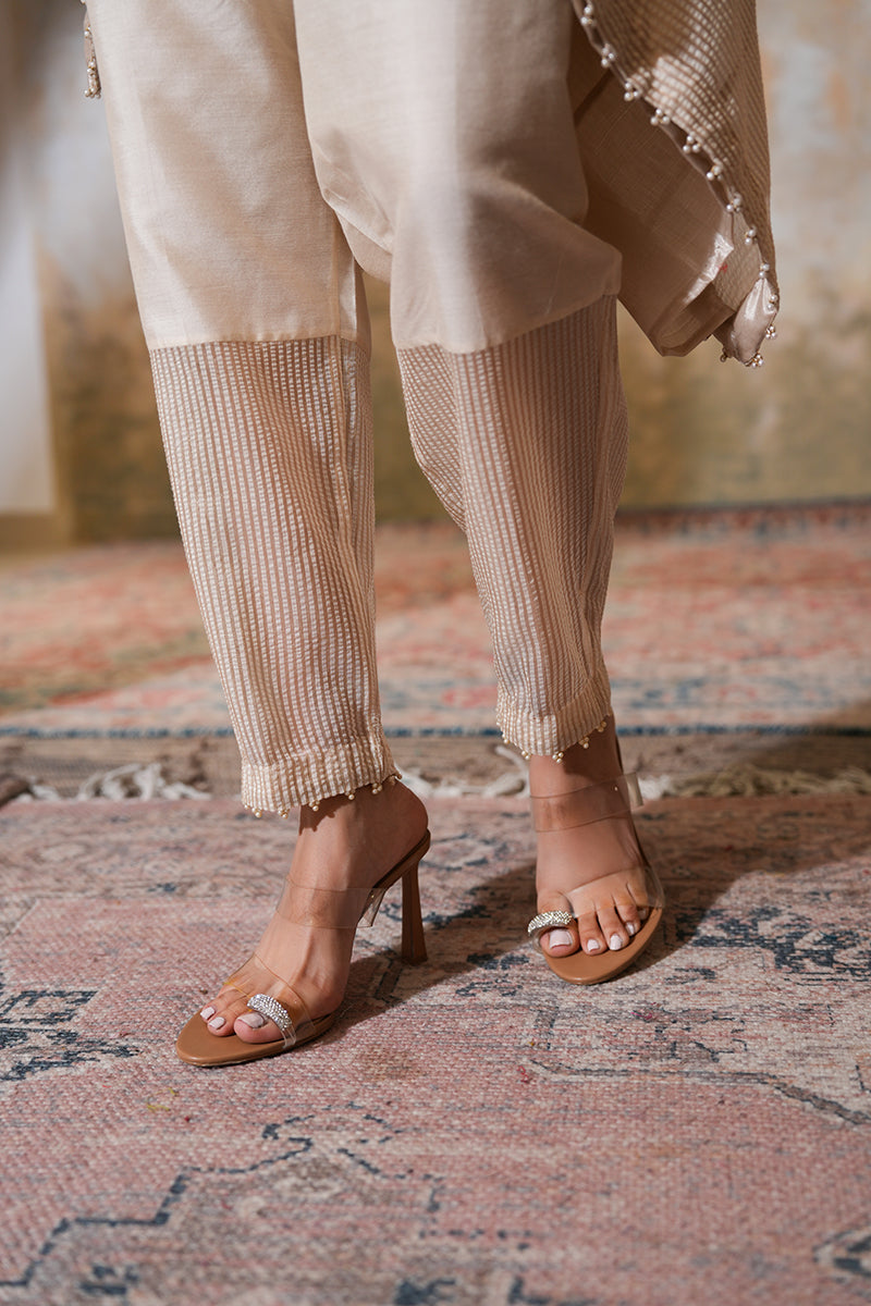 Kohra Tissue Silk Kaftan Set (Gulabi Savera by Unnati Garg)