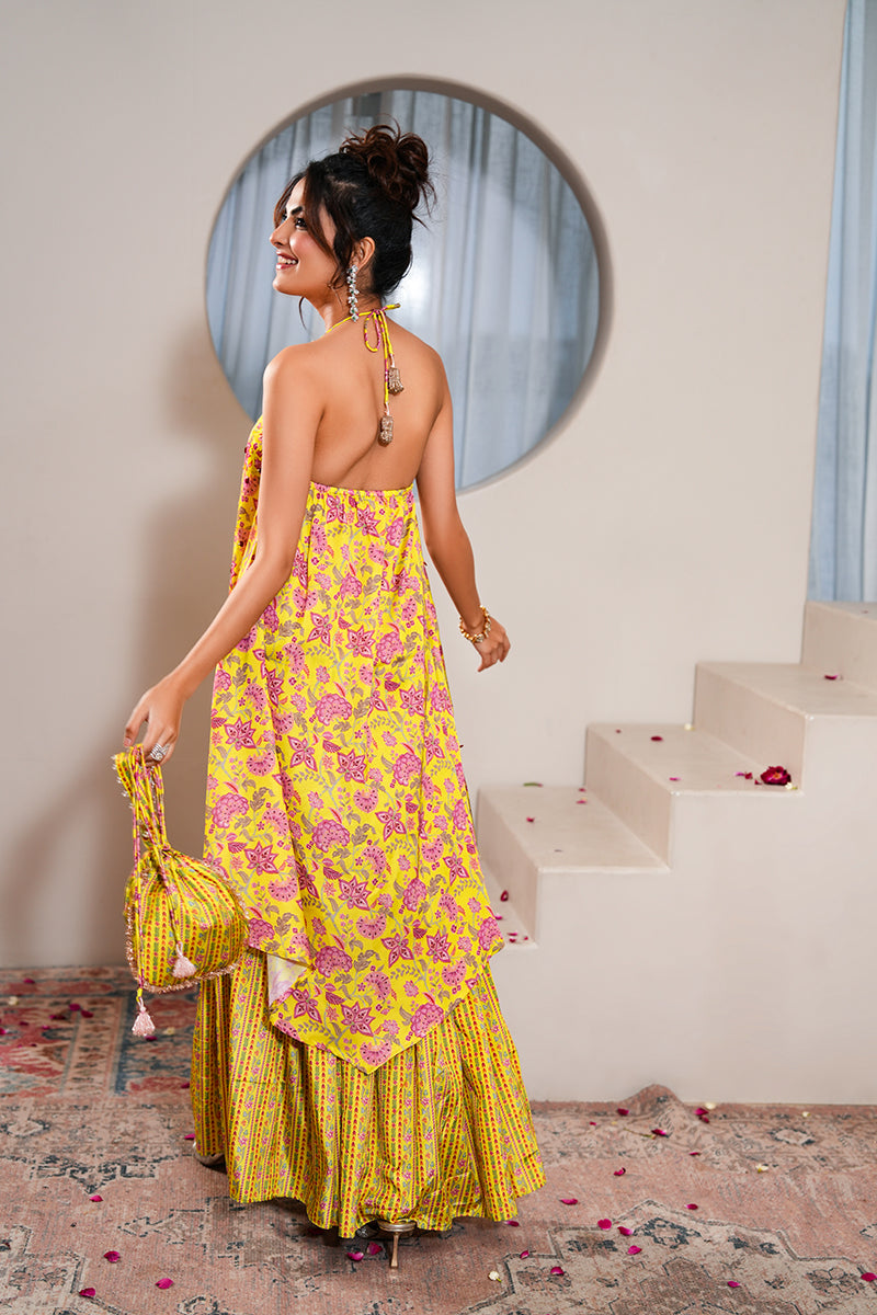 Jasmine Pearl Gharara Set (Gulabi Savera by Unnati Garg)