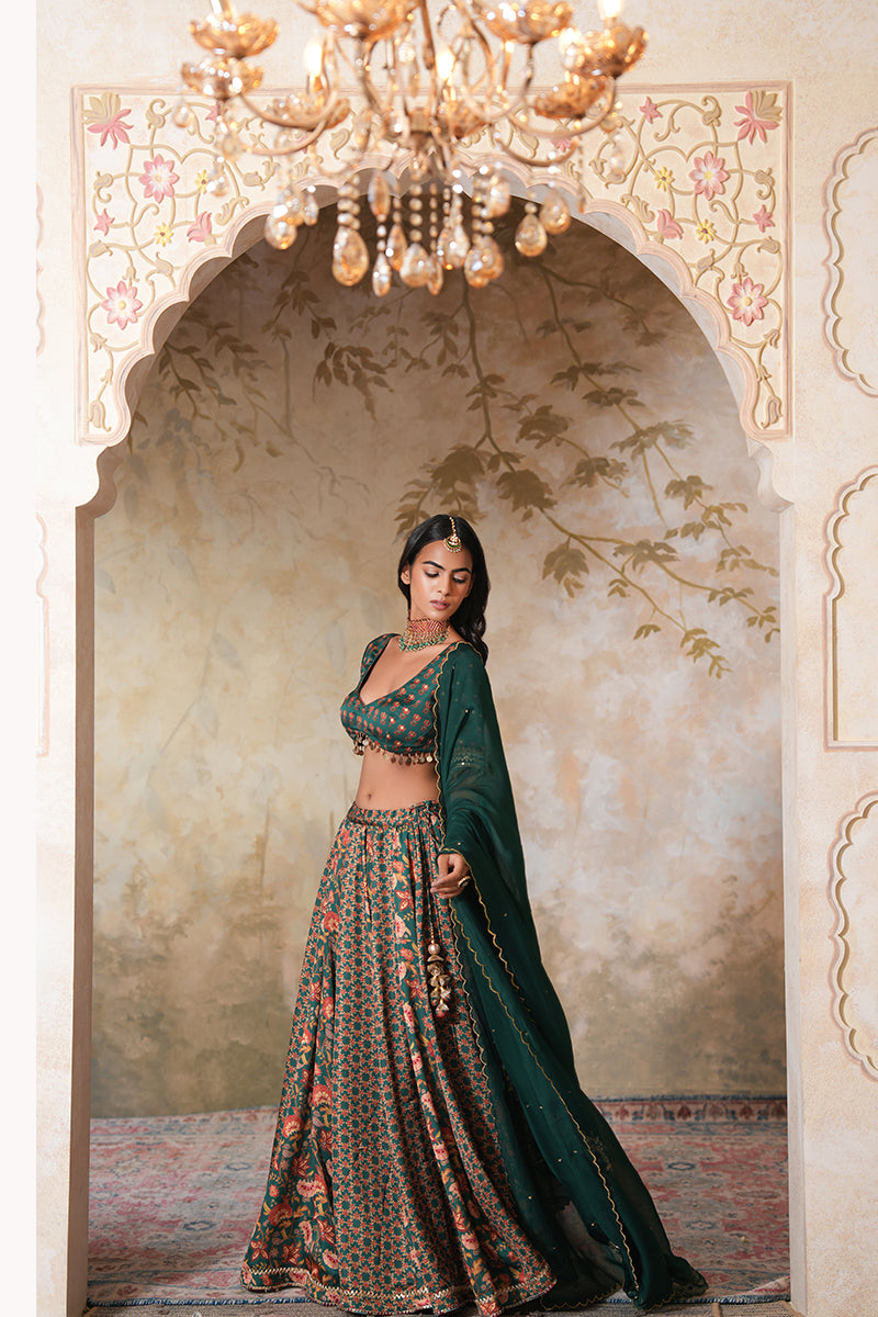 Mayuri Heer Lehenga Set (Gulabi Savera by Unnati Garg)