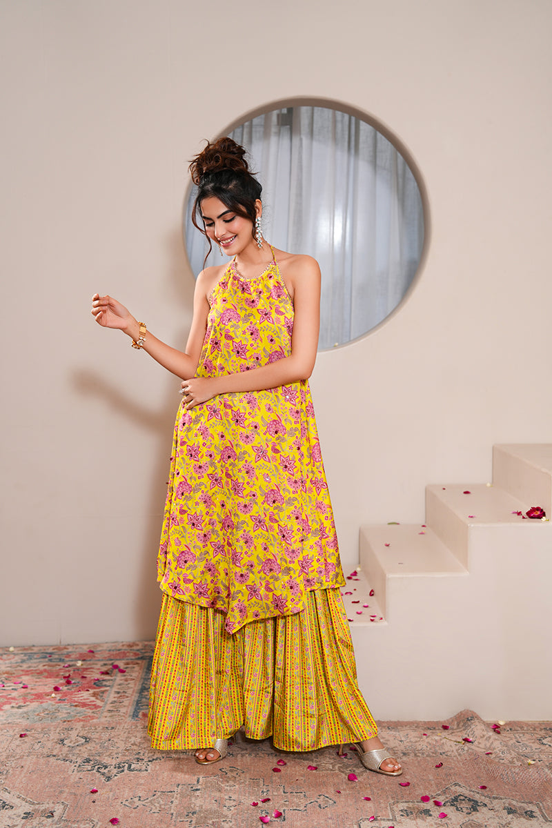 Jasmine Pearl Gharara Set (Gulabi Savera by Unnati Garg)