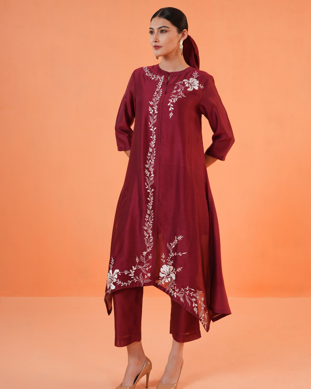 ORIGANI Maroon Mirage Suit Set