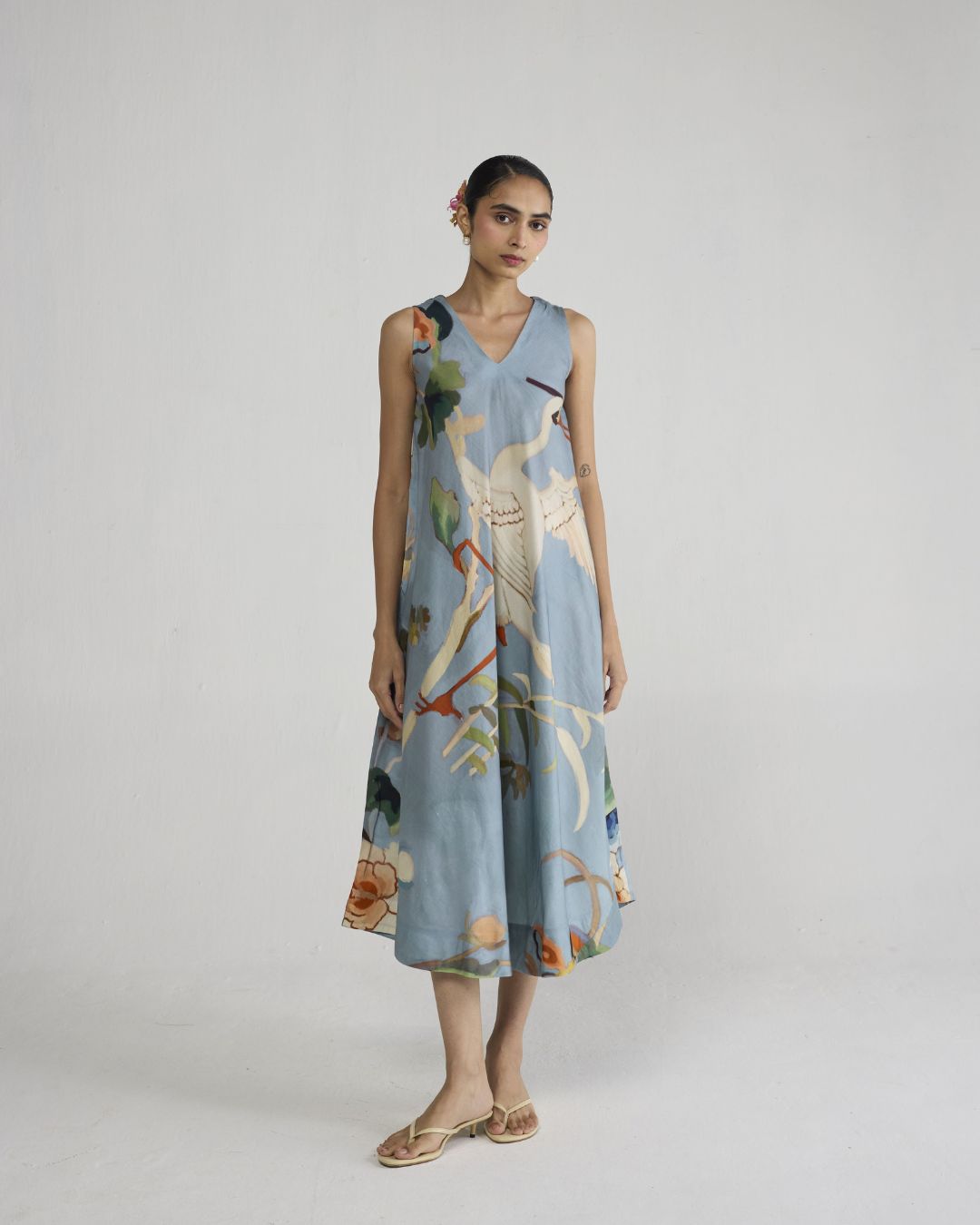 ASAGAO V - NECK DRESS