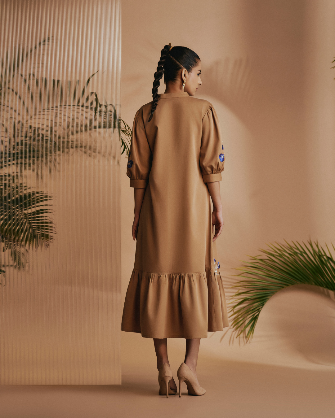 ORIGANI Brown Savanna Midi Dress
