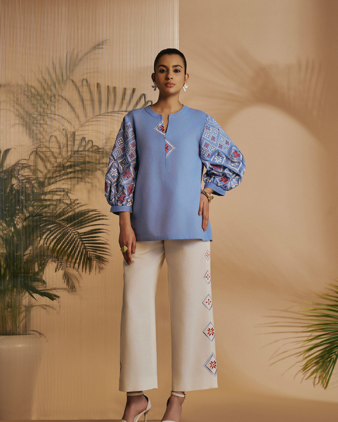 ORIGANI Blue Rainforest Blouse