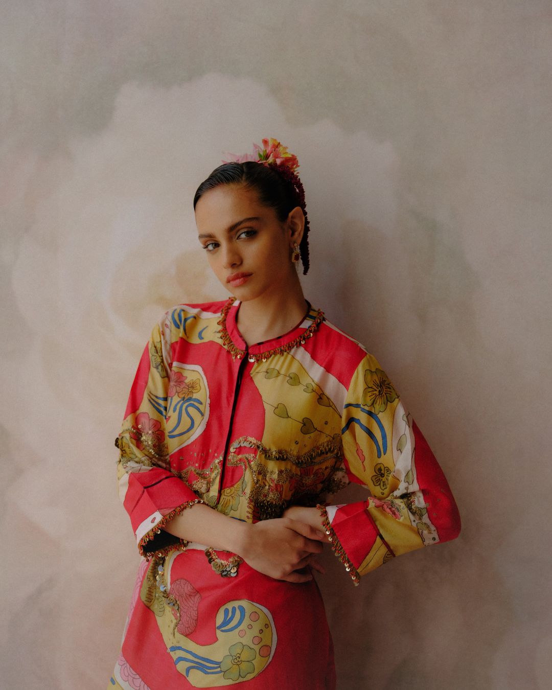 Scarlet Bloom Kurta Set