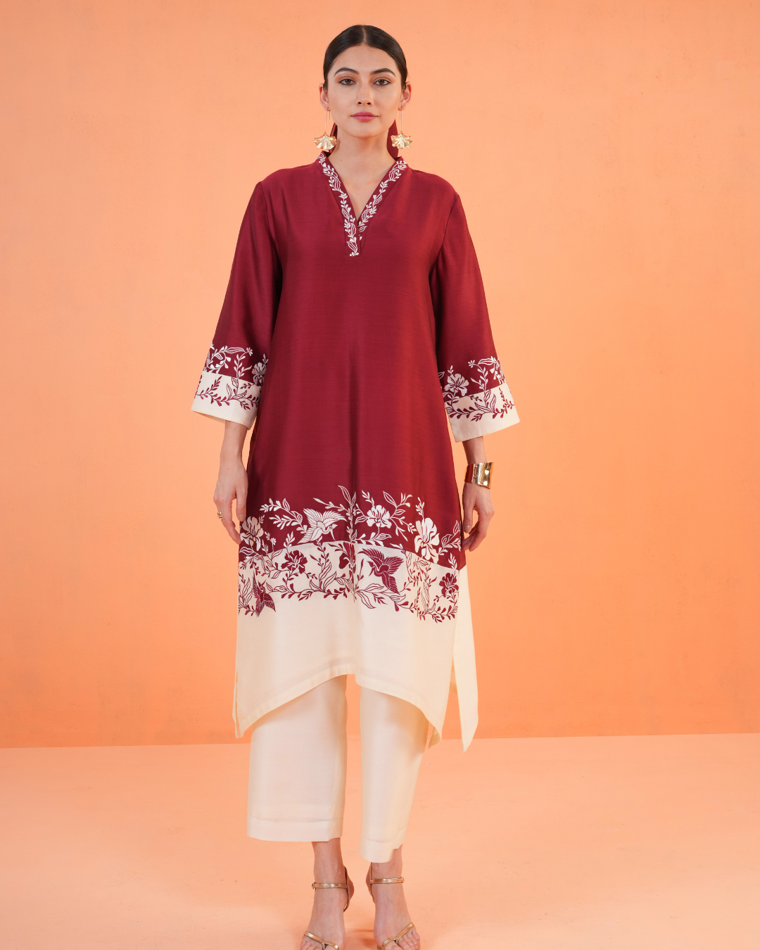 ORIGANI Maroon Eternal Suit Set