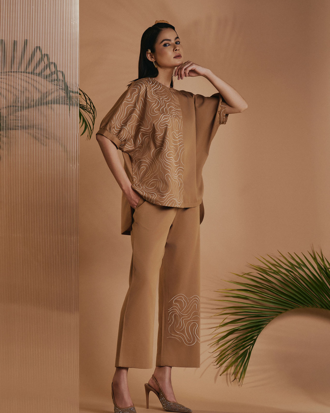 ORIGANI Brown Mirage Co-ord Set