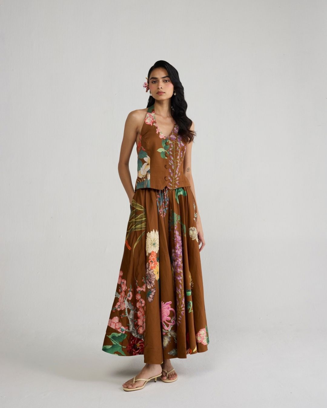Emi Halterneck Waistcoat & Skirt Set
