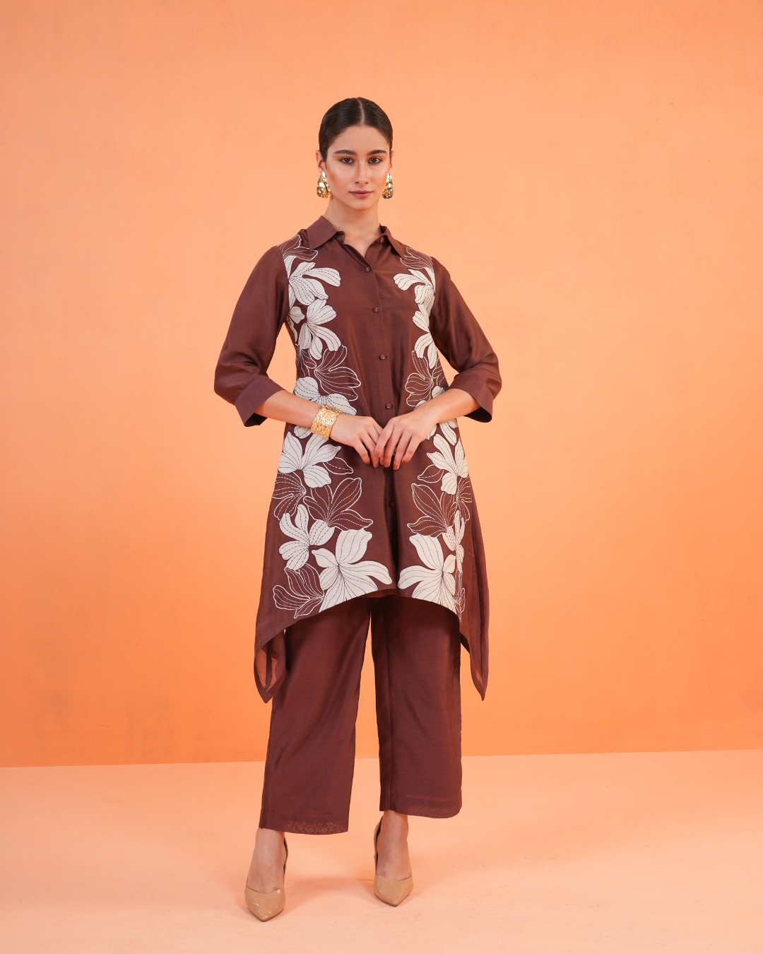 ORIGANI Brown Noir Tunic Set