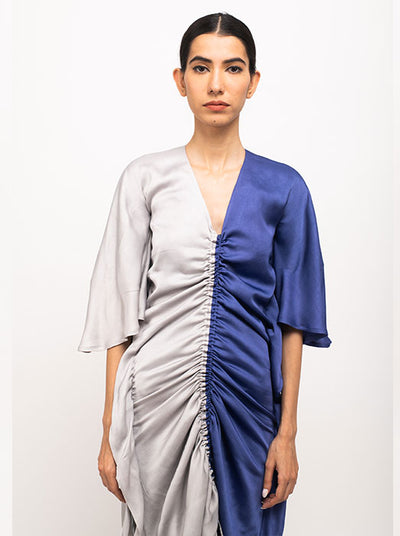 Grey-Blue Kaftan Bodycon Dress