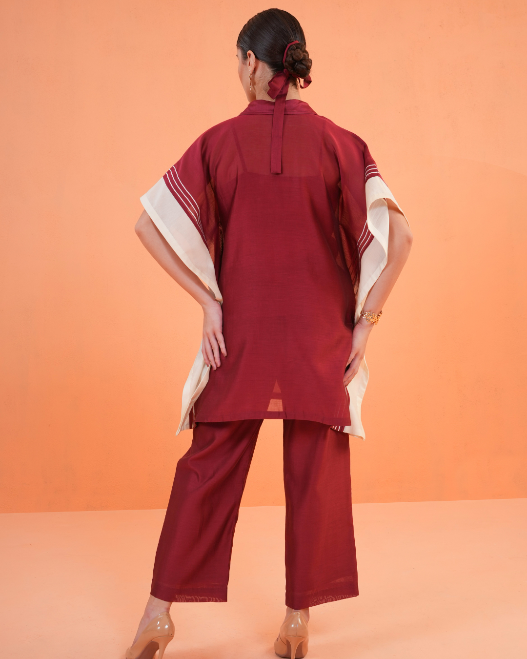 ORIGANI Maroon Medina Tunic Set